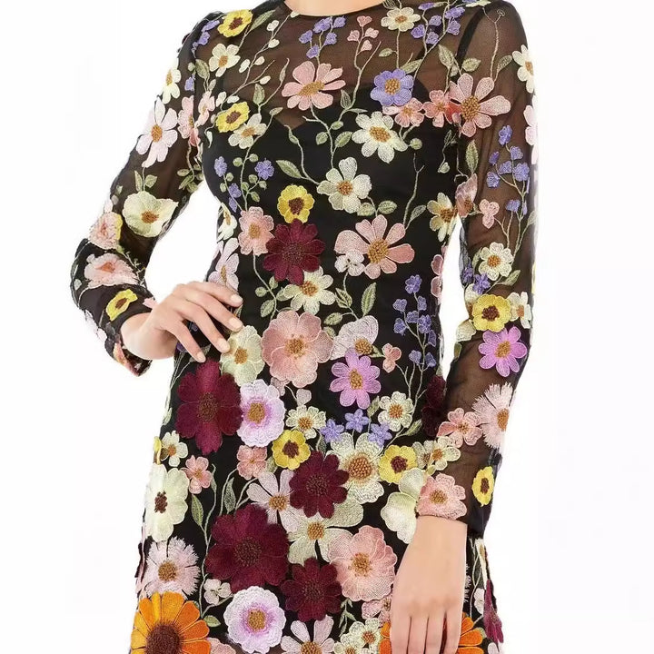 Damer Broderet Blomsterkjole Skovae