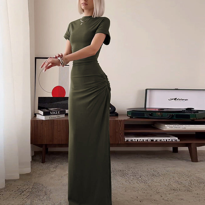 Dame Maxi-kjole med elegant flæse-design og figursyet silhuet Stilla