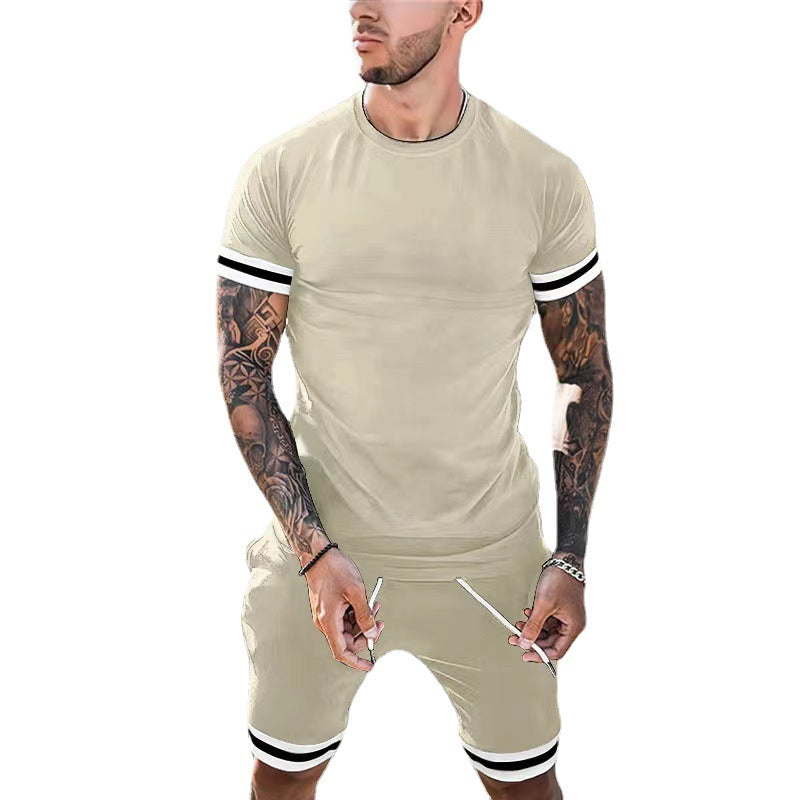 Herrer Sportslig Komfort Fit Rundhalset T-shirt og Shorts Sæt Stilla