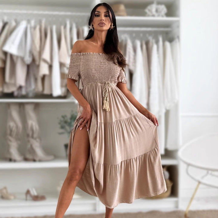 Romantisk Off-Shoulder-Maxikjole til damer Stilla