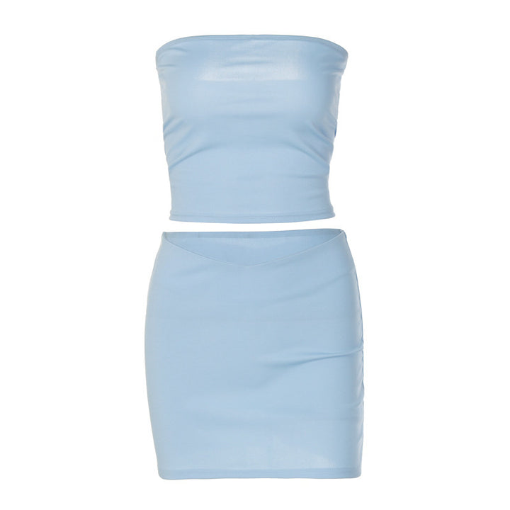 Dame Crop-Top og miniskørt Sæt Stilla