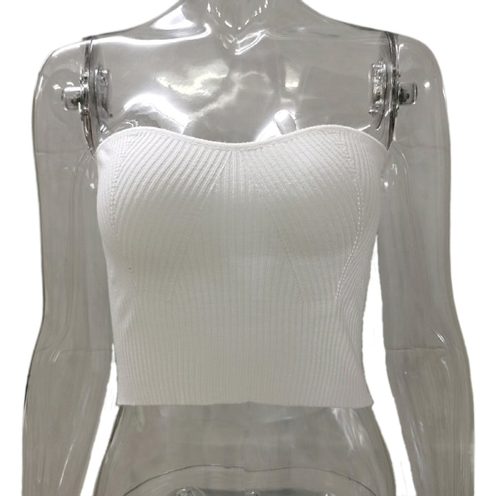 Dame Bustier top med struktureret ribdesign Stilla