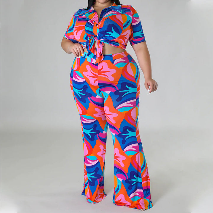 Dame Casual Overall med farverig grafisk print Stilla