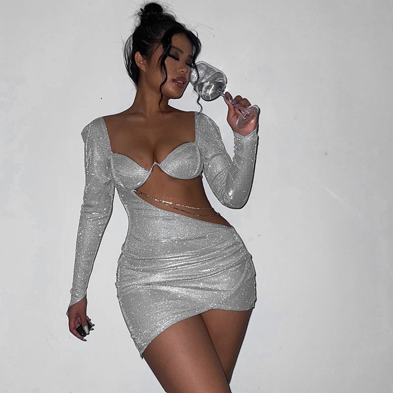 Dame Glamourøst Cut-Out Mini Kjole Stilla