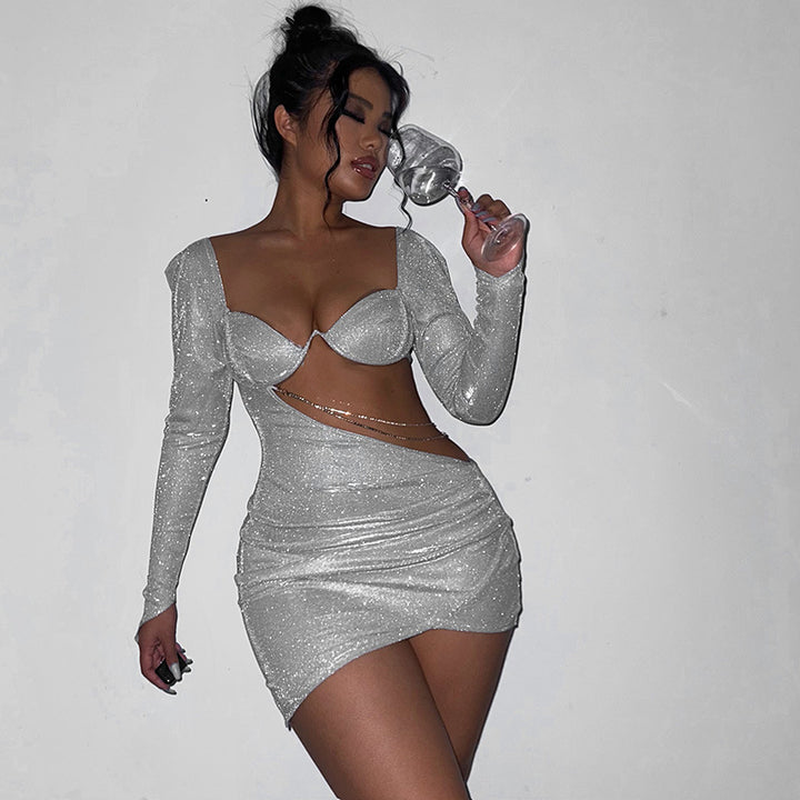 Dame Glamourøst Cut-Out Mini Kjole Stilla