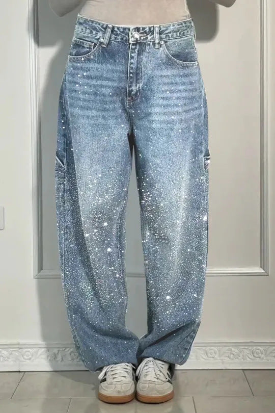 Kvinder Glitrende Baggy Jeans Stilla