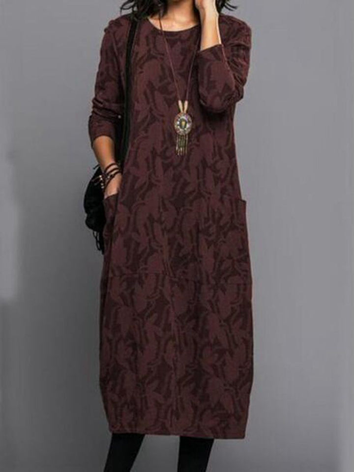 Dame Longsleeve kjole i elegant layering-stil Stilla