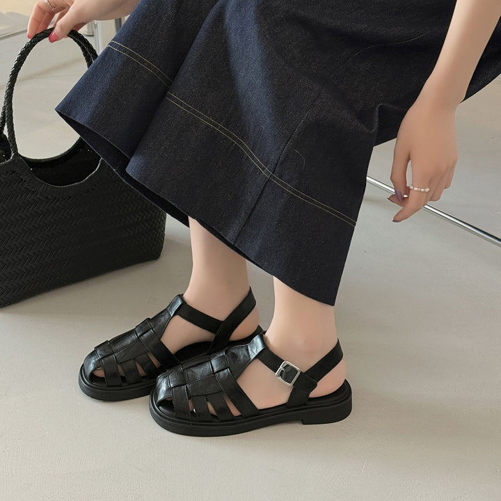 Femme Vevet Læder Slingback Sandaler Stilla