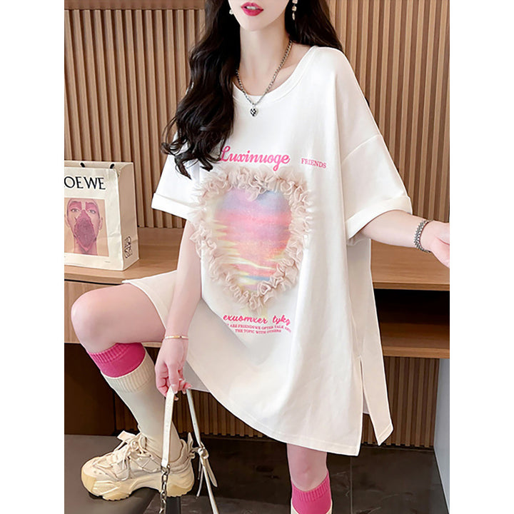 Femme Grafiktryk T-Shirt Kjole Stilla