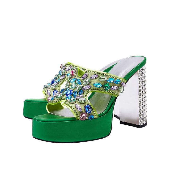 Femme Strass-dekoreret Plateau-Pumps Stilla