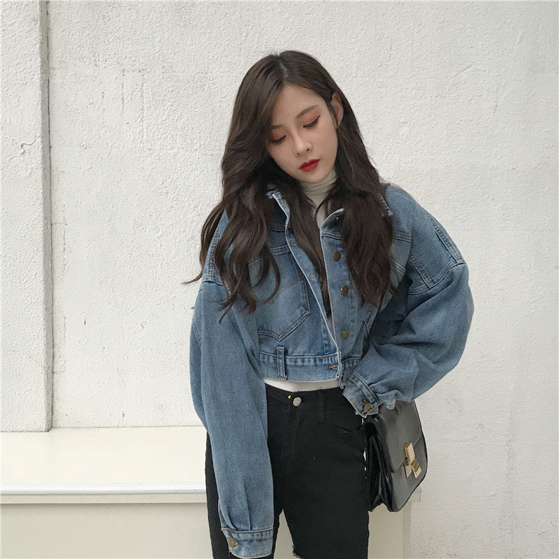 Women's cropped denim jacket with oversized cut Stilla