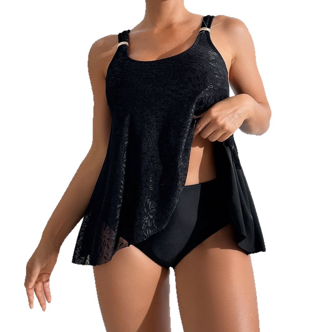 Dame Tankini med elegant spidsetop og figurvenlig skæring Stilla