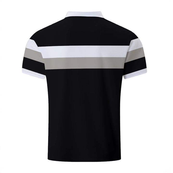 Herre poloshirt med moderne blokstribemønster Stilla