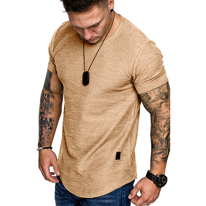 Herrer fashion T-shirt med struktureret stof og asymmetrisk søm Stilla