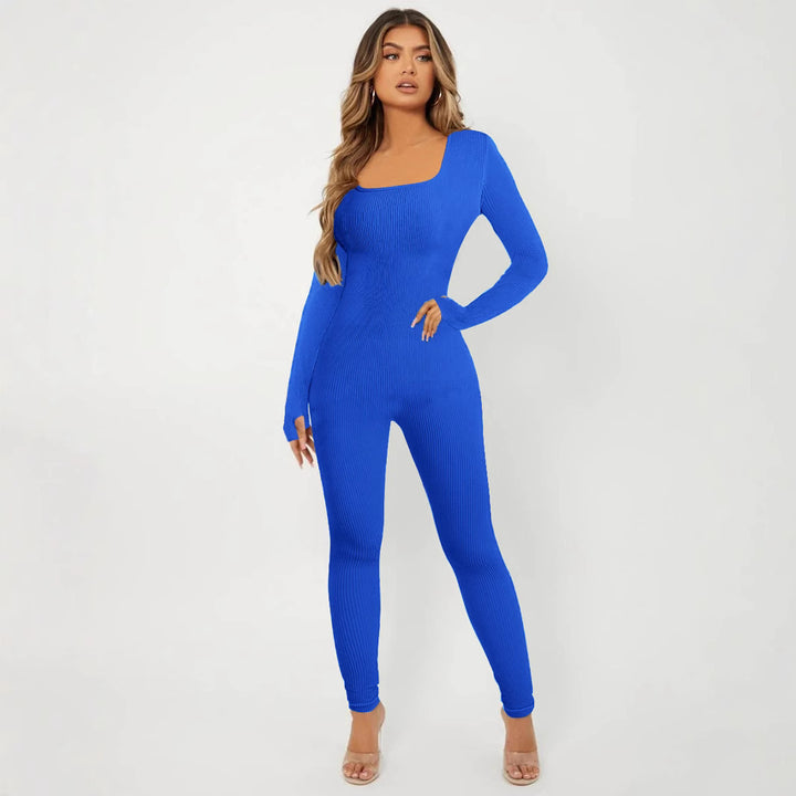 Dame jumpsuit med lange ærmer og struktureret design Stilla