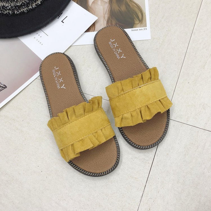Dame Komfortable Rüschen-Sandaler lavet af blødt stof Stilla