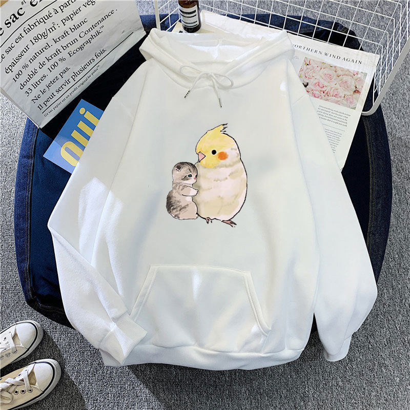 Dame hoodie med dyremotiv Skovae