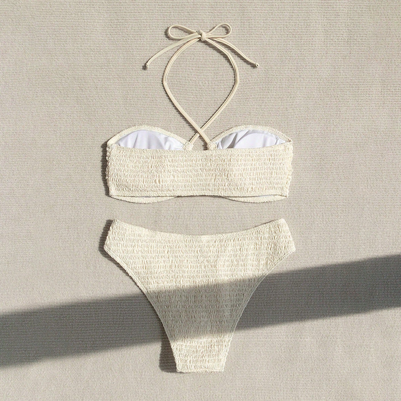 Dame Bandeau-bikini-sæt med udsøgte flæsedetaljer Skovae