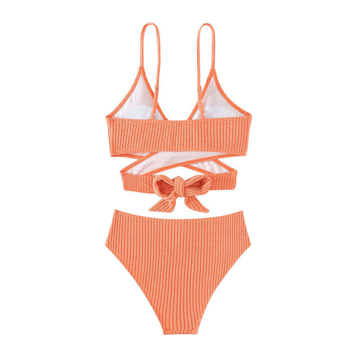 Dame tekstureret høj talje bikini sæt Stilla