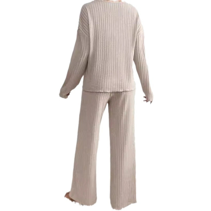 Dame hyggeligt strik-loungewear-sæt Stilla