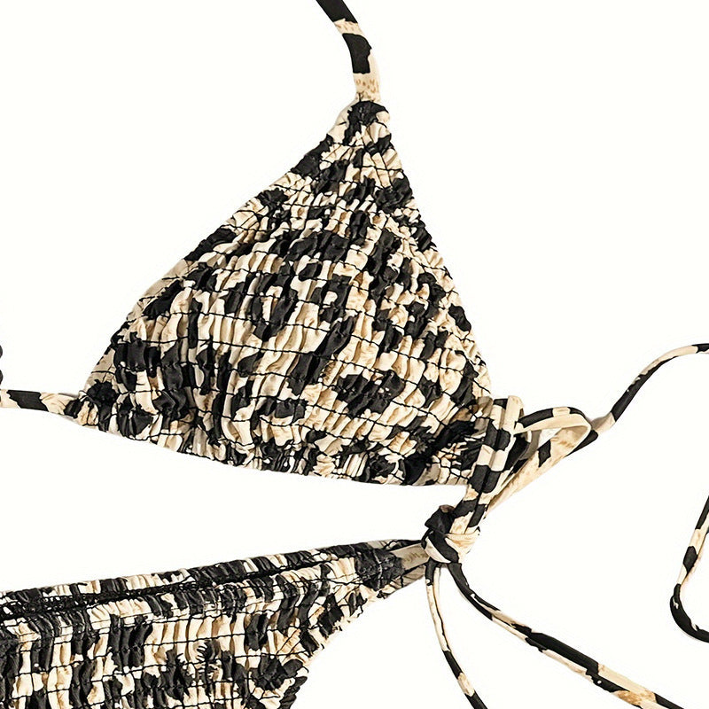 Dame triangel-bikini-sæt med raffineret emballagedesign og bånd Stilla