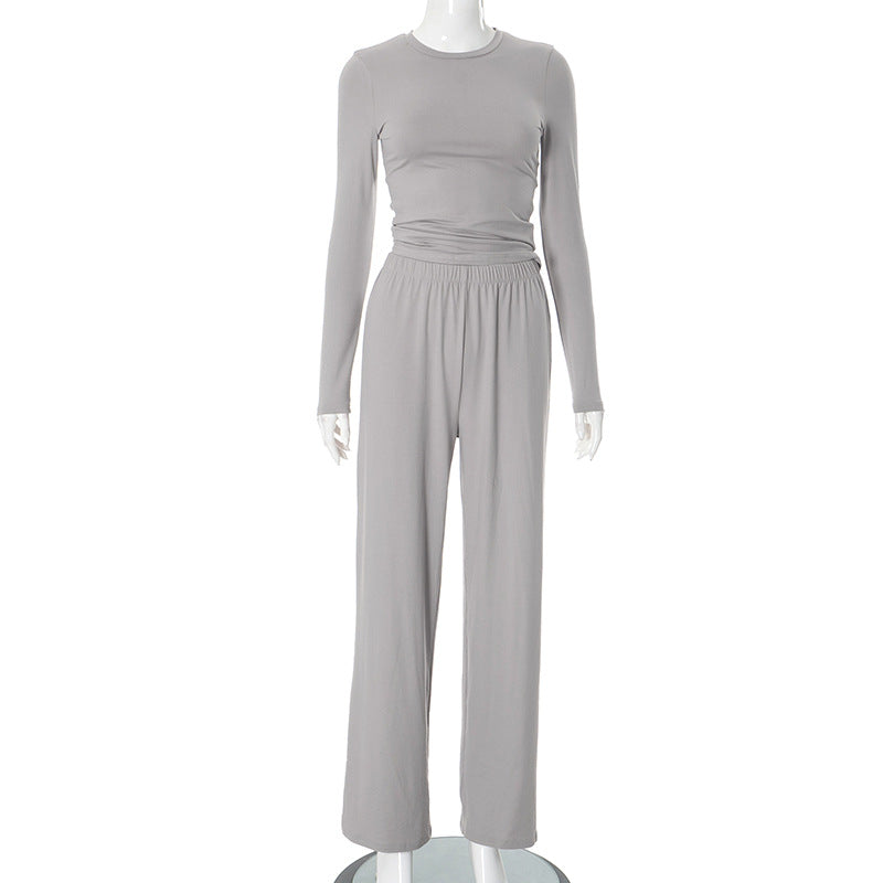 Femme Elegante Langærmet Ruffle Overall Stilla