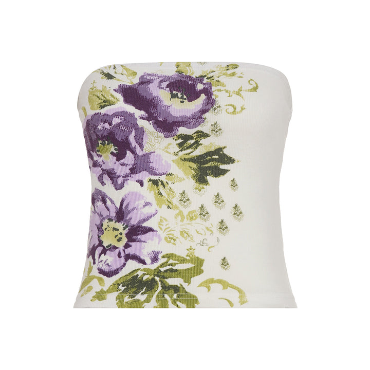 Damen Bandeau-Top mit floralem Muster und elastischem Bund Skovae