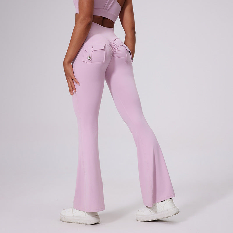 Dame Bootcut leggings med lommer og høj talje Stilla