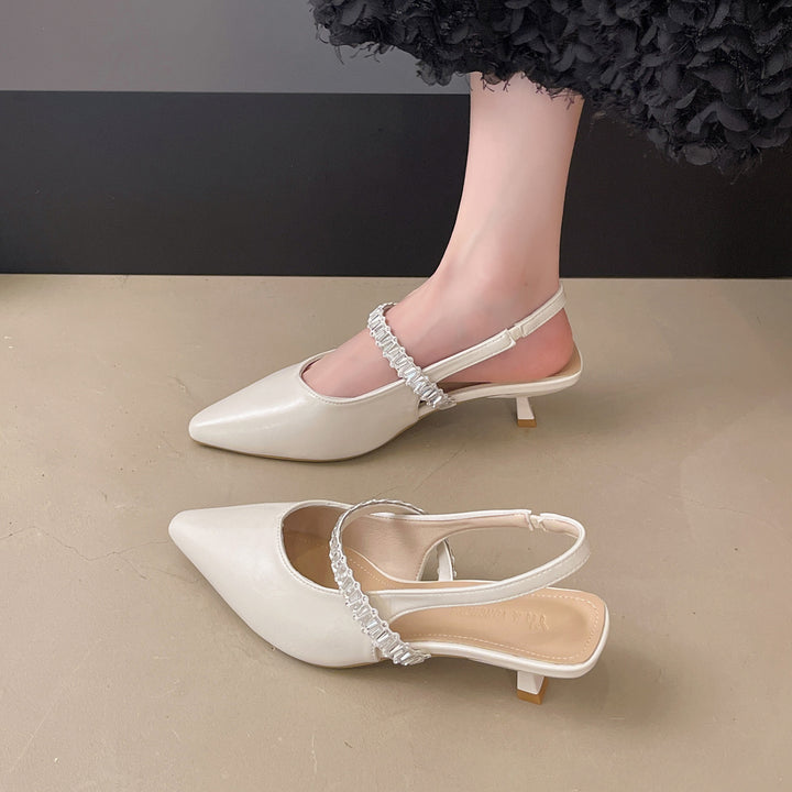 Dame Slingback Hælmules med spids tå og dekorerende remme Stilla