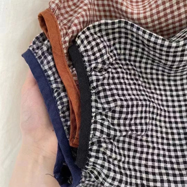 Dame Vintage Gingham Knap-Up Skjorte Stilla