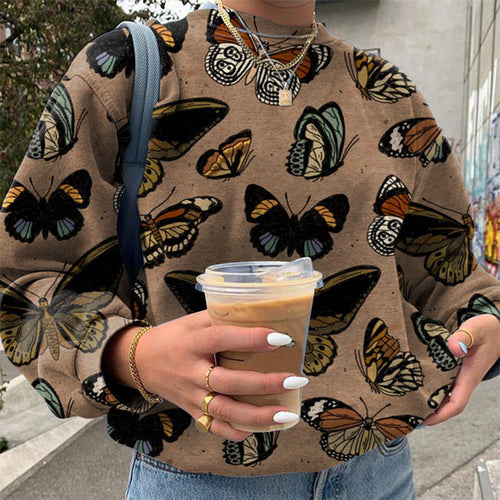 Stilla | Sweat Dame Med Sommerfugletryk