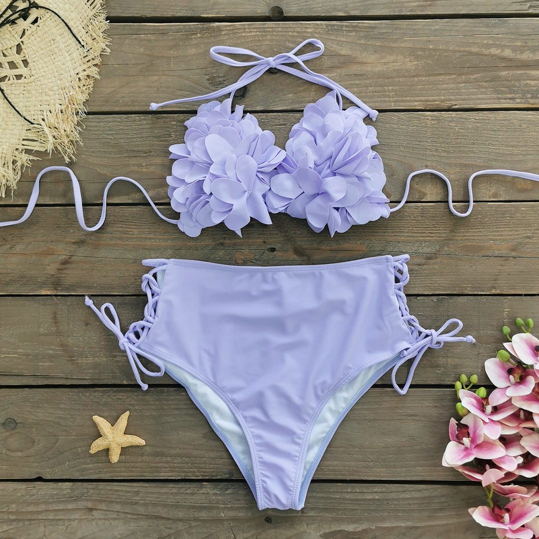 Dame Bikini-sæt med raffinerede stofblomster og justerbare stropper Stilla
