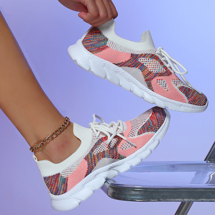 Dame Lettere Strik-Sneakers med fleksibelt Overmateriale og skridsikre Sål Stilla