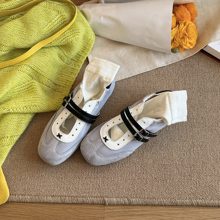 Femme Elegante Krydsrem Ballerinas Stilla