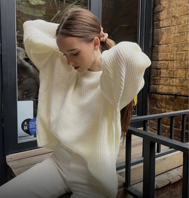 Stilla | Cozy Loose Strikket Pullover Sweater