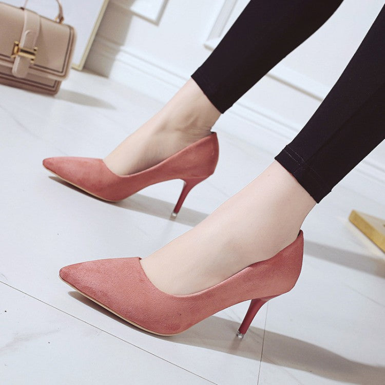 Dame High-Heel Pumps med elegant spids form og komfortabelt futter Stilla