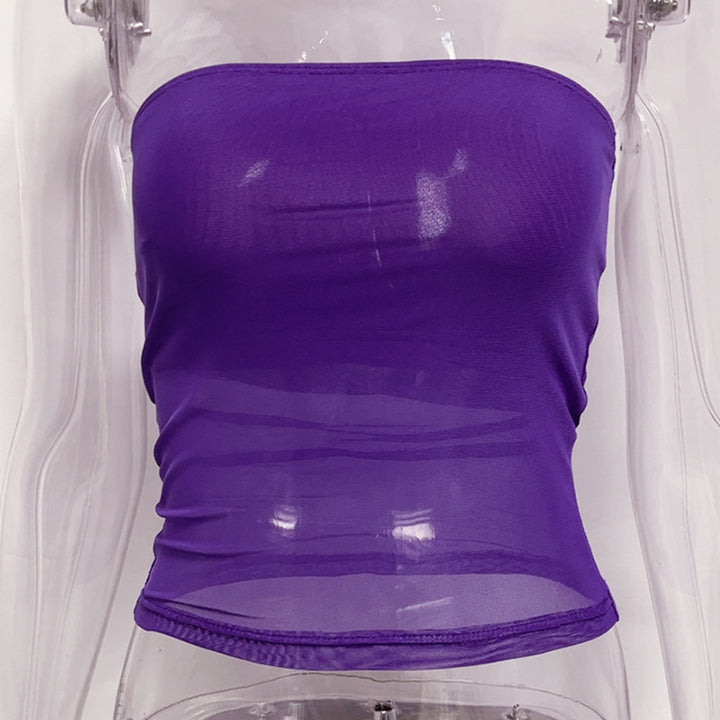 Damer bandeau Top i gennemsigtigt design med elastisk materiale Skovae