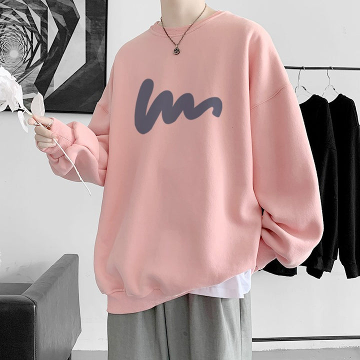 Herrer hyggelig sweatshirt med trendy grafisk design Stilla