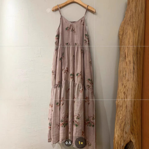 Femme Stribet Blomster Mønster Maxikjole Stilla