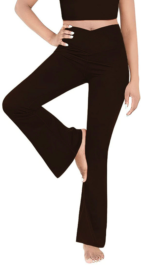 Dame afslappede Bootcut-leggings med høj talje og åndbart materiale Skovae