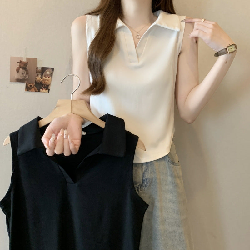 Femme Stilfuldt Ærmeløst Polo Top Stilla
