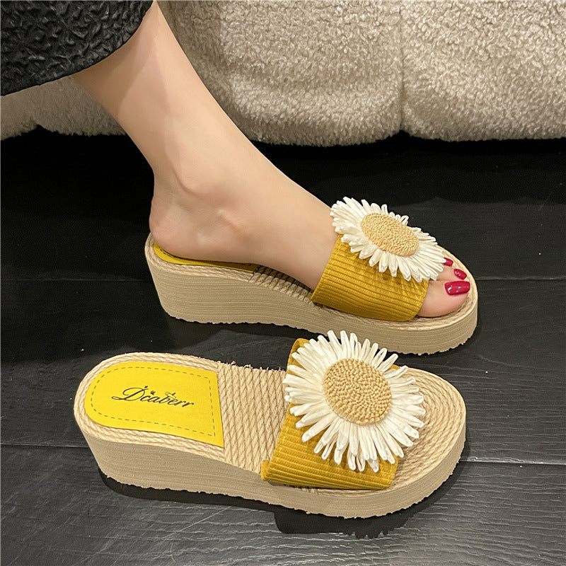 Dame mode dekoreret sandaler med blomster-applikation Stilla