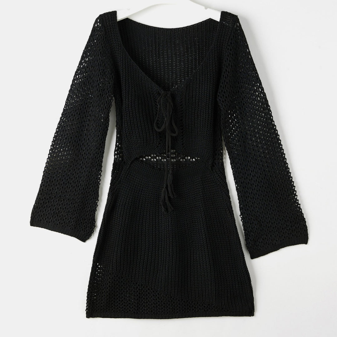 Femme Elegantes Åben-Strik Skulderfri Kjole Stilla