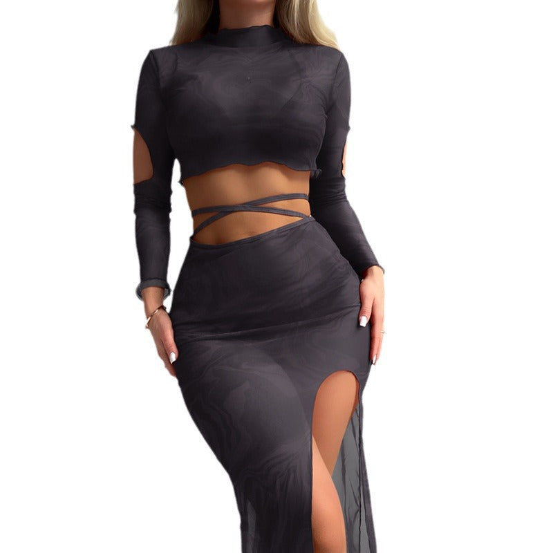 Damer Stilig Crop-Top med Højt Skåret Bund og Cut-Out Detaljer Stilla