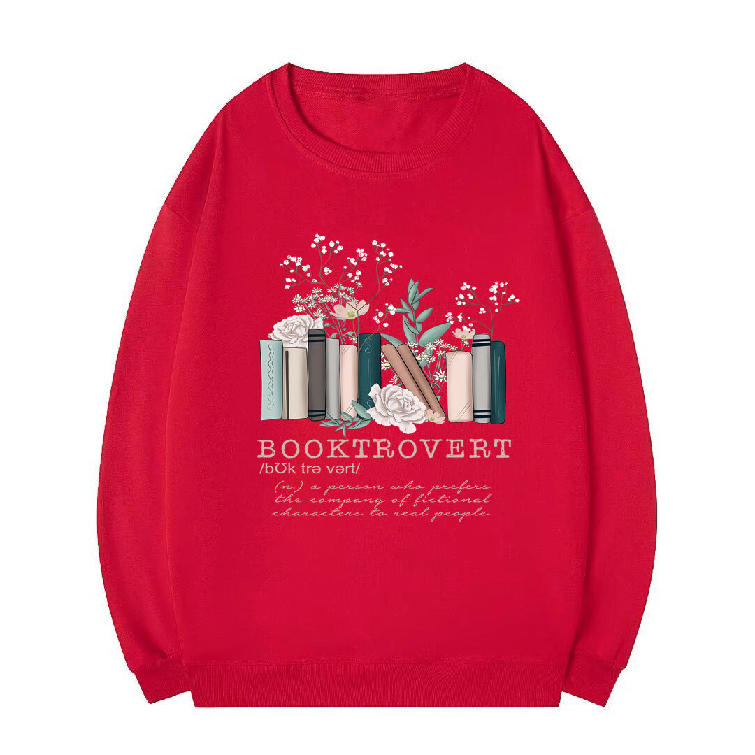 Kvinders sweatshirt med legende bogdesign og inspirerende tekst Stilla