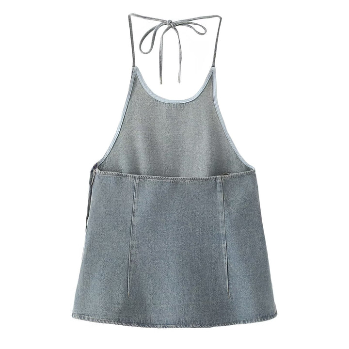 Femme Denim Halter-Top med skræddersyet snit Stilla