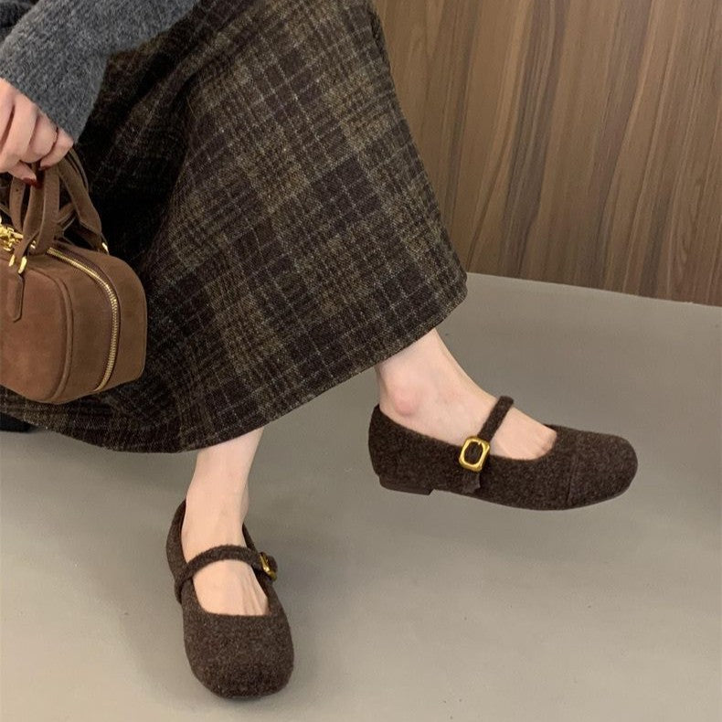 Femme Classic Mary Jane Ballerinas med blødt fleece-stof Stilla