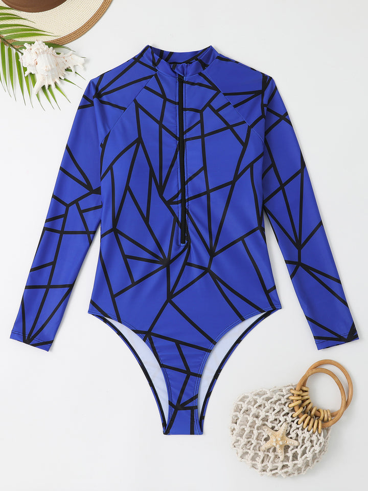 Dame Rashguard-dragt med geometriske mønstre Stilla