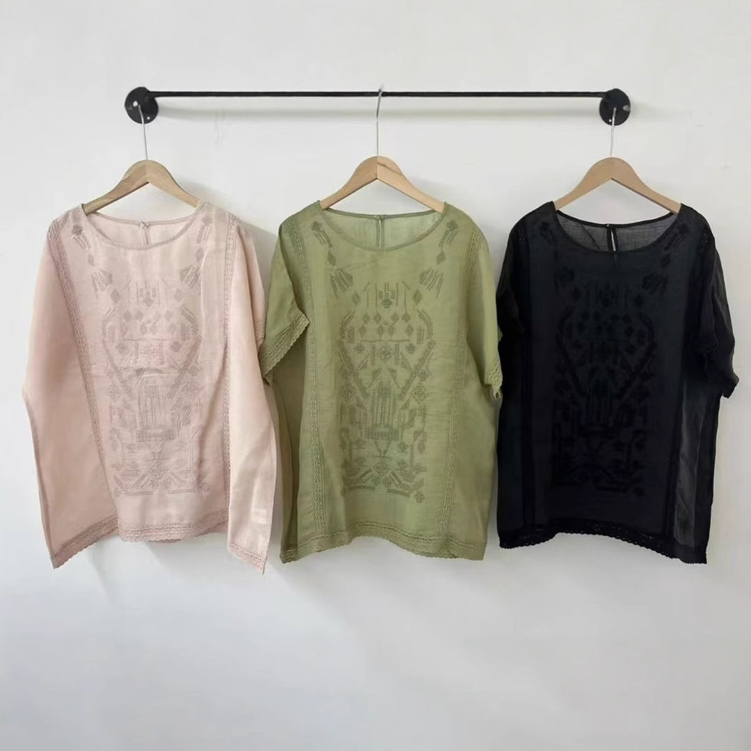 Femme Broderet Bohemian Tunika-Top Stilla