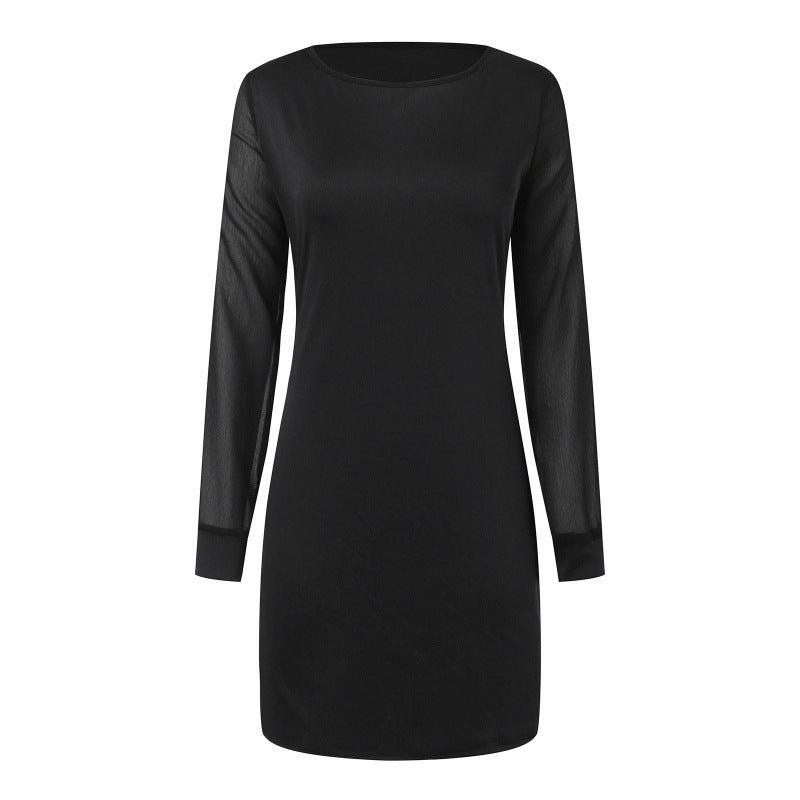 Femme Elegante Transparent Skulderfri Kjole Stilla